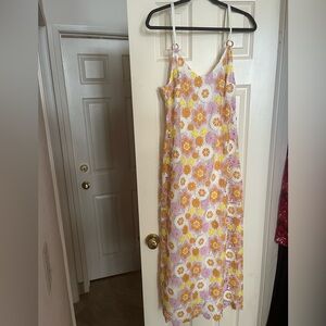 ZARA Floral Crochet Lace Midi Dress NWT Size M Boho Cottagecore